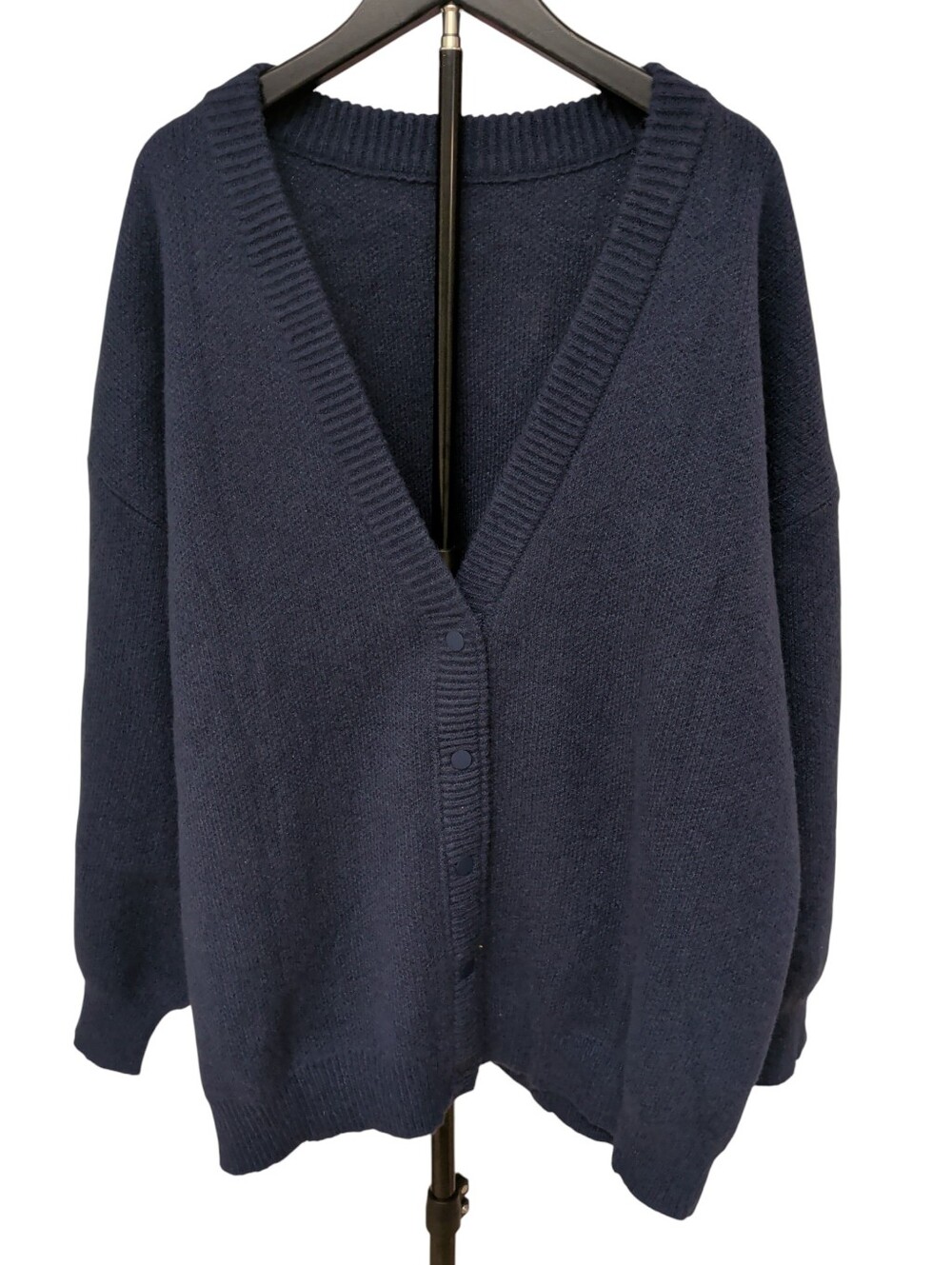 New Cicy Bell Navy Puff Sleeves Navy Oversize Sweater